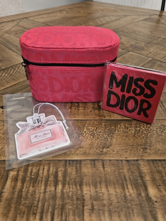Dior Handbags - NEW DIOR Miss Dior Hot Pink Cosmetic Case Set Bloc Notepad & Scented Freshie